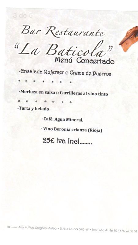 MENÚ PARA LAS JORNADAS TÉCNICAS DE LA FCLG